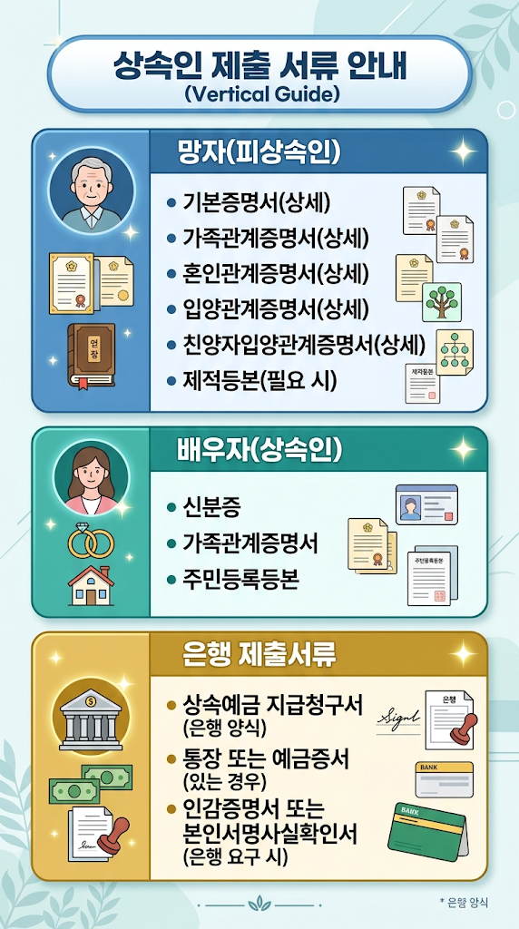 남편 사망 후 배우자 단독상속 절차 총정리|상속등기·은행예금·자동차 이전 필요서류 한 번에 관련 이미지