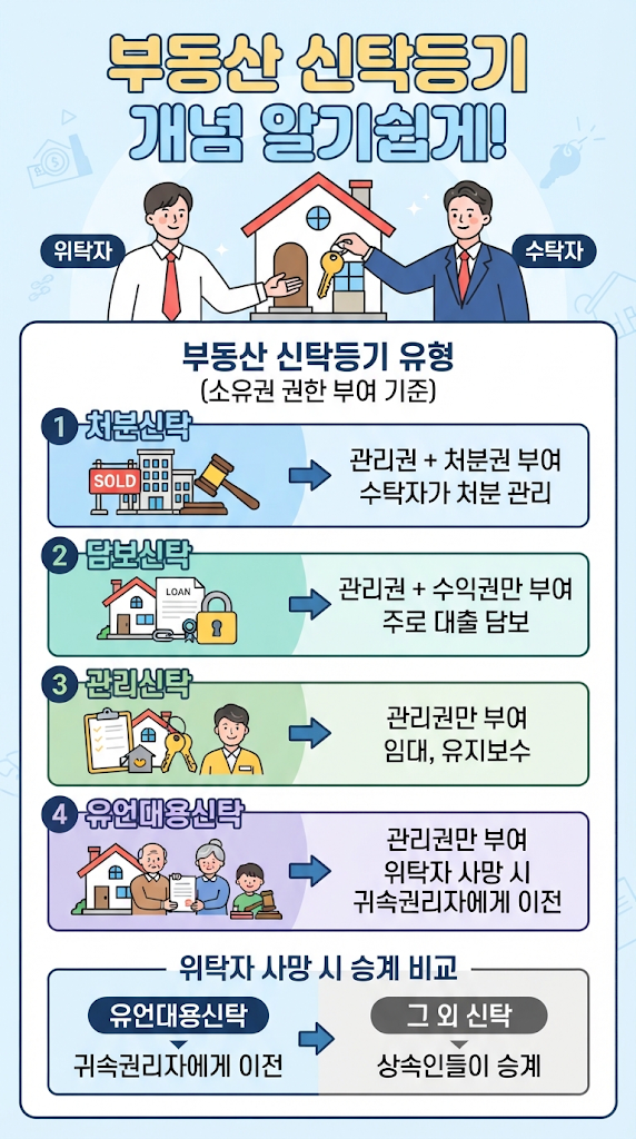 부동산 신탁등기란? 담보신탁·관리신탁·유언대용신탁 차이와 전세계약 시 주의사항 총정리 관련 이미지
