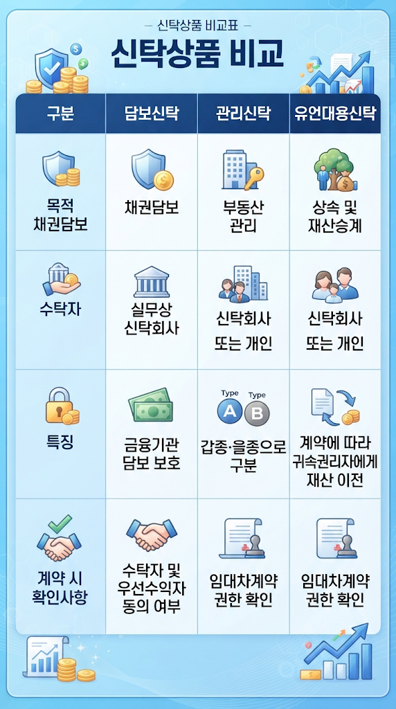 부동산 신탁등기란? 담보신탁·관리신탁·유언대용신탁 차이와 전세계약 시 주의사항 총정리 관련 이미지