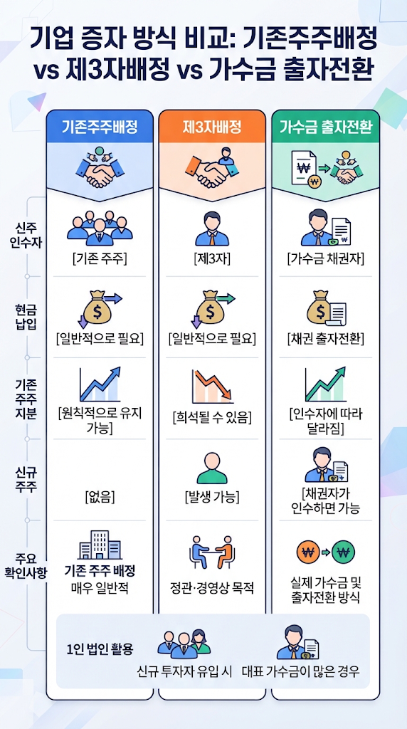 [인천 1인법인 자본금증자] 기존주주배정·제3자배정·가수금증자 절차와 필요서류 관련 이미지