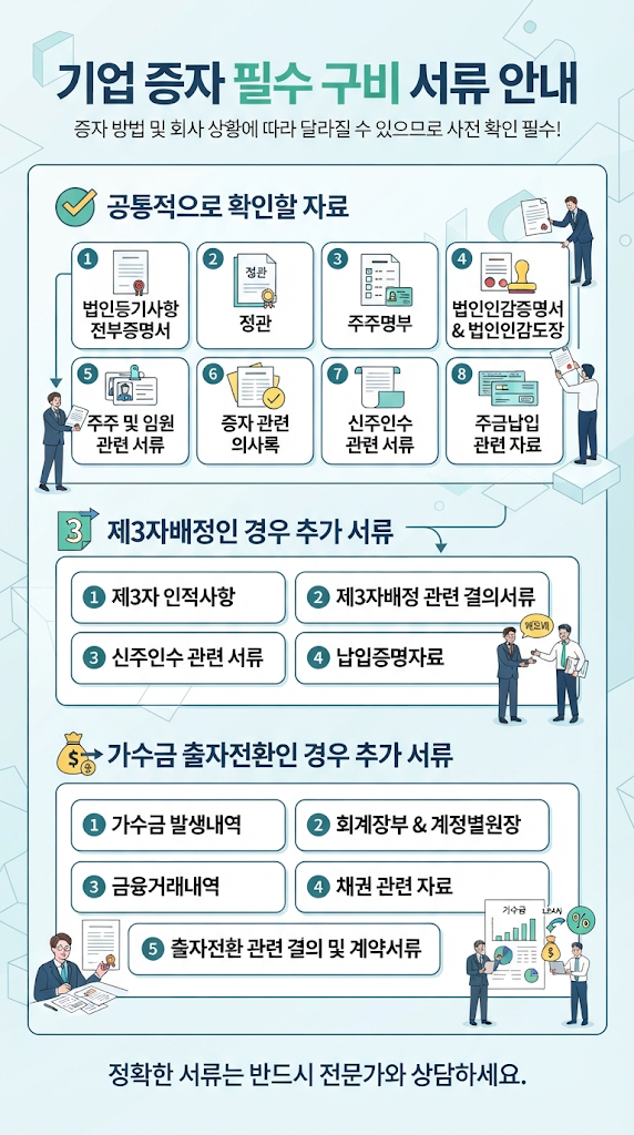 [인천 1인법인 자본금증자] 기존주주배정·제3자배정·가수금증자 절차와 필요서류 관련 이미지