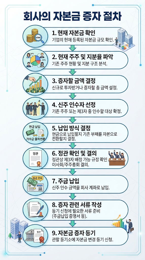 [인천 1인법인 자본금증자] 기존주주배정·제3자배정·가수금증자 절차와 필요서류 관련 이미지